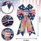 2pcs Patriotic Bows for Wreath, Memorial Day Wreath Bows 4th of July Burlap Bows for Front Door, Red White America Flag Blue Patriotic Star Tree Topper Bow for Indoor Outdoor Decoration